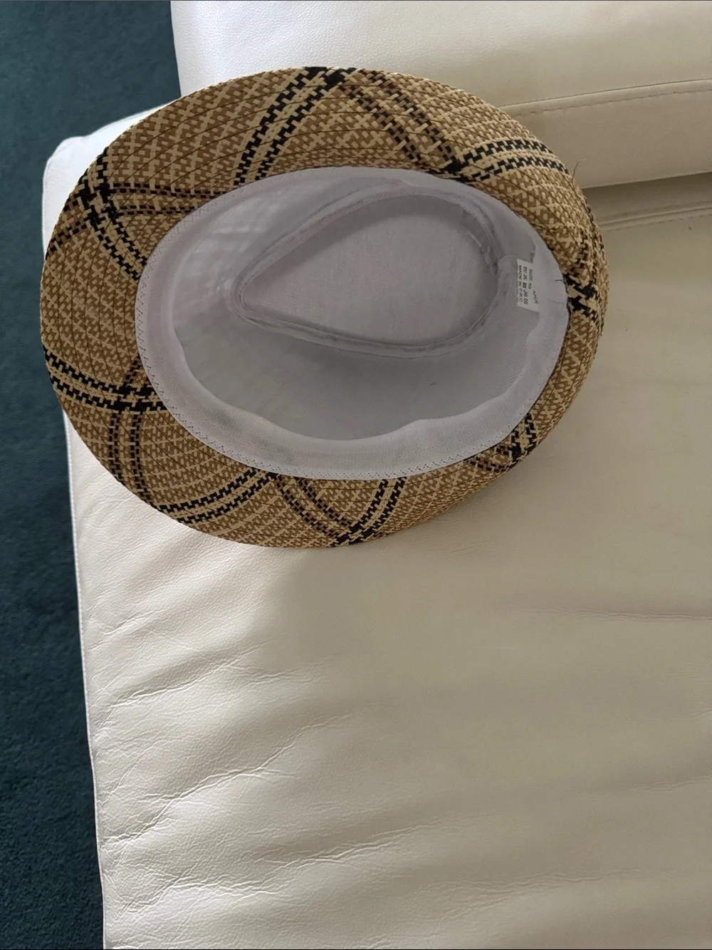 Women's Straw Fedora Hat with Black Band - Natural/Black